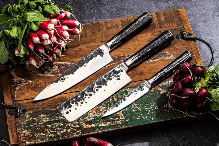 Forged Intense Messerset 3-teilig, handgefertigt, in Holzkiste