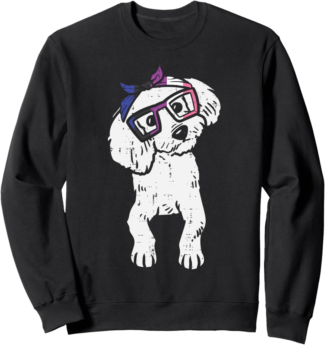 Poodle Dog Bandana LGBTQ Genderfluid Flag Non-Binary Lover Sweatshirt