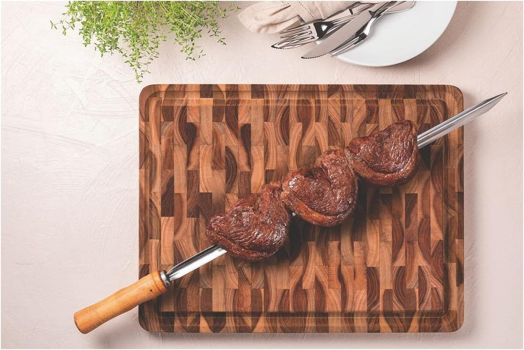 Tramontina Rechteckiges Servierbrett aus Teakholz mit Mineralöl-Finish, 45 x 35 cm