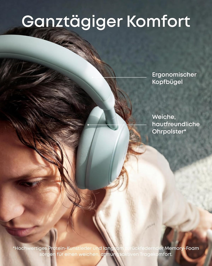 soundcore Space 2 by Anker, Noise Cancelling Kopfhörer, bequem, 50h Akku, LDAC Hi-Res Wireless Audio