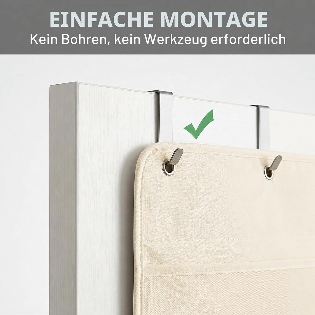 OMJMYY Hängeorganizer Tür 3-Schichten 40x90cm Für Schlafzimmer, Beige | Aufbewahrung Hängend, 3 Hake
