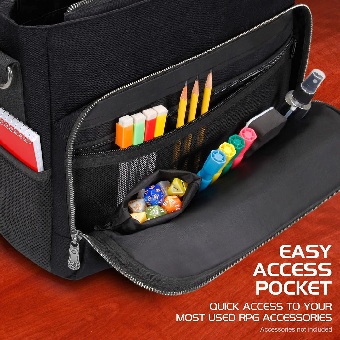 ENHANCE Player's Essentials DND-Tasche, Sammleredition - Umhängetasche aus Drachenhaut für 2–4 Büche