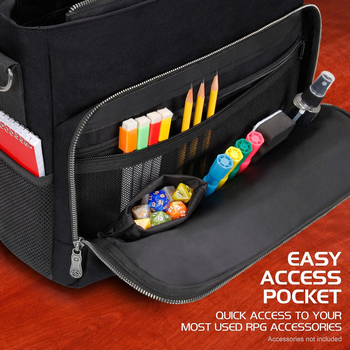 ENHANCE Player's Essentials DND-Tasche, Sammleredition - Umhängetasche aus Drachenhaut für 2–4 Büche