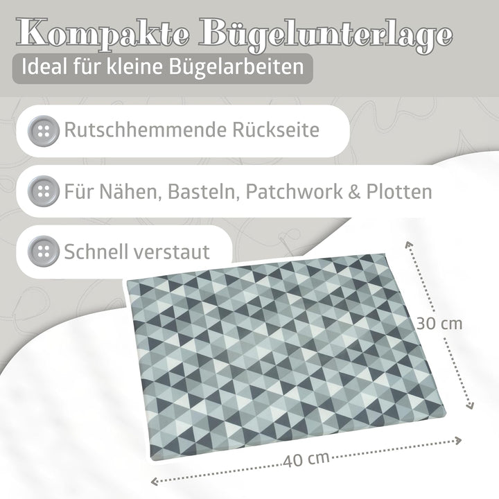 Semplix Bügelset 4-teilig mit Prym Mini-Dampfbügeleisen – Diamond Design mit Bügelunterlage, Silikon