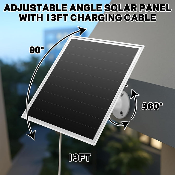 6W Solarpanel für Ringkamera, Netzladegerät mit Kontrollleuchte, 2 Schnelllade-Solarladegeräte für R