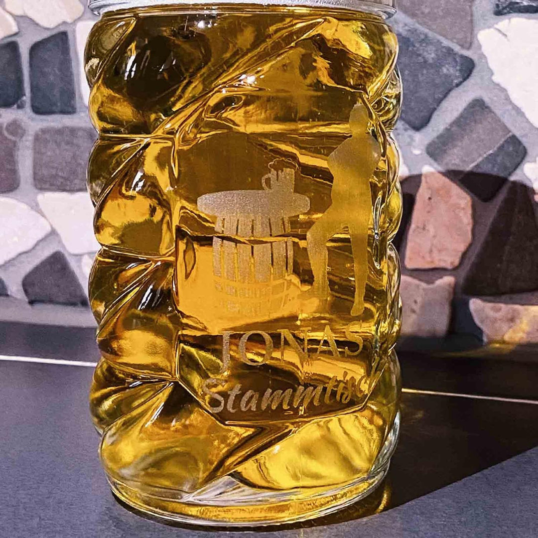 Diamond Bierkrug 0,5 Liter mit Gravur, 1 Stück, Personalisiertes Bierseidel mit Motiv & Namen, Spülm
