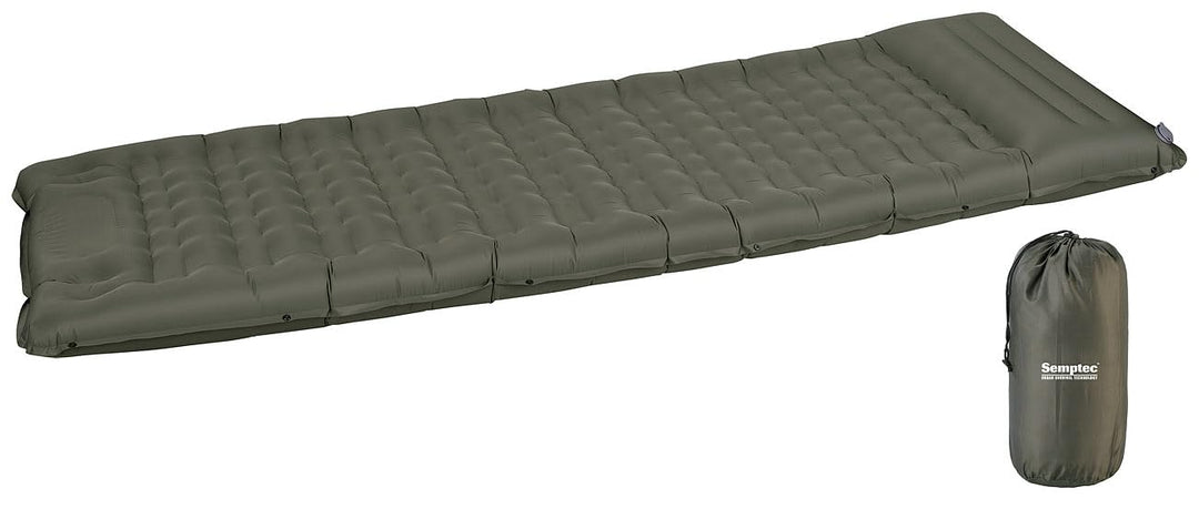 Semptec Urban Survival Technology Isomatte: Aufblasbare Luftmatte mit Fusspressepumpe, Kissen und Tr