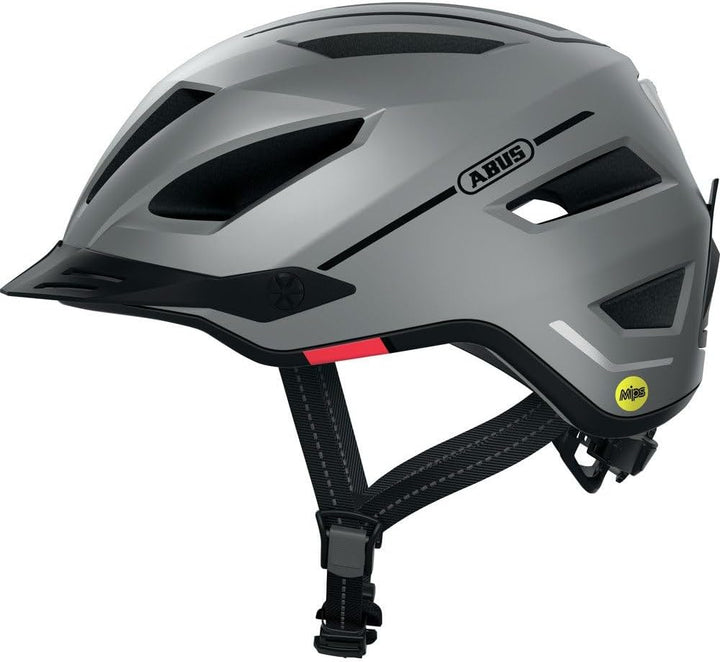 ABUS Stadthelm Pedelec 2.0 MIPS - Fahrradhelm mit Rücklicht, Schirm, Regenhaube und MIPS-Aufprallsch