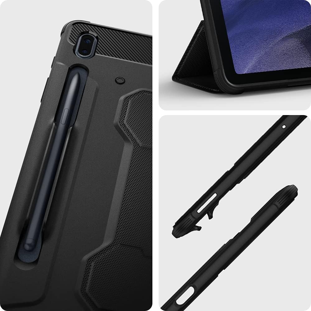 Spigen Rugged Armor Pro Entwickelt für Galaxy Tab S7 FE 5G Hülle mit Stifthalter (2021) - Schwarz