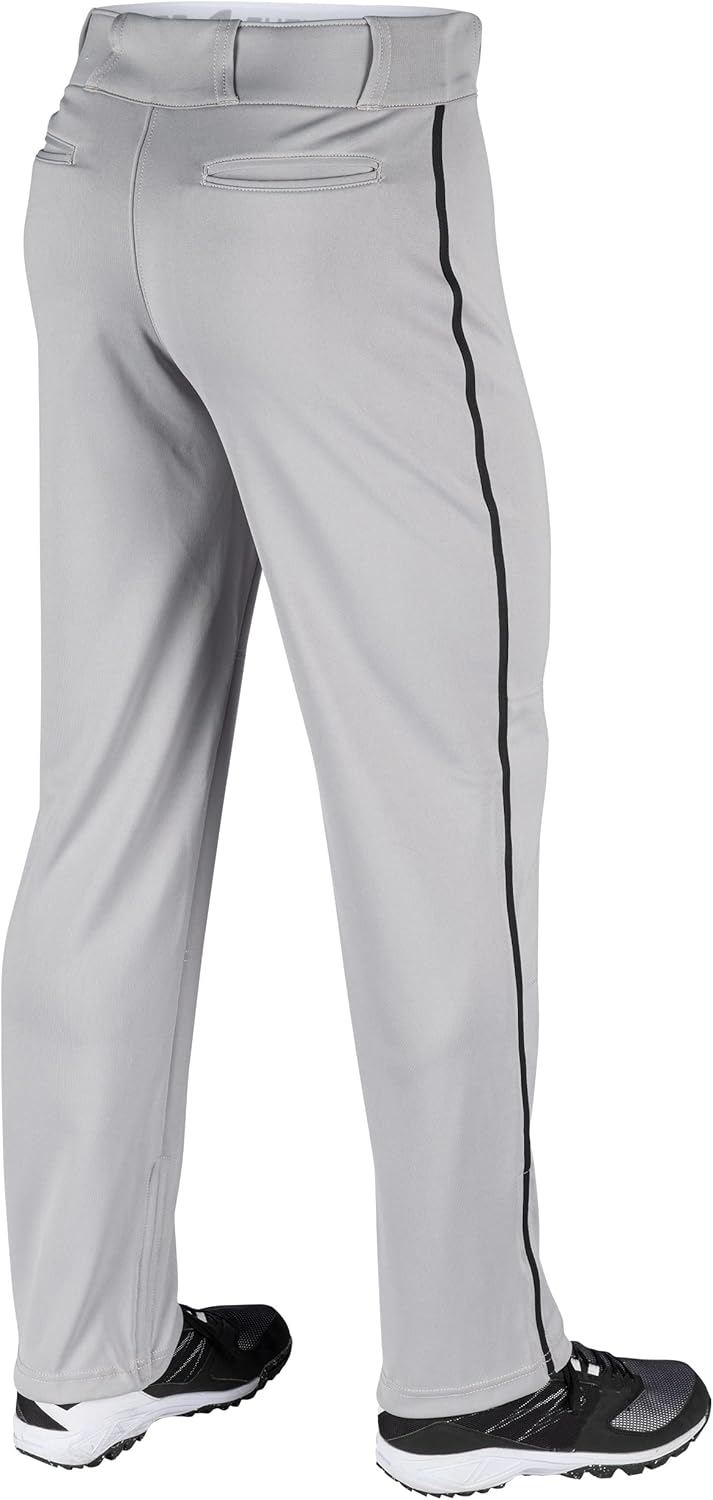 CHAMPRO Baseballhose für Erwachsene, dreifache Krone, offene Unterseite, paspeliert Grau / Schwarz L