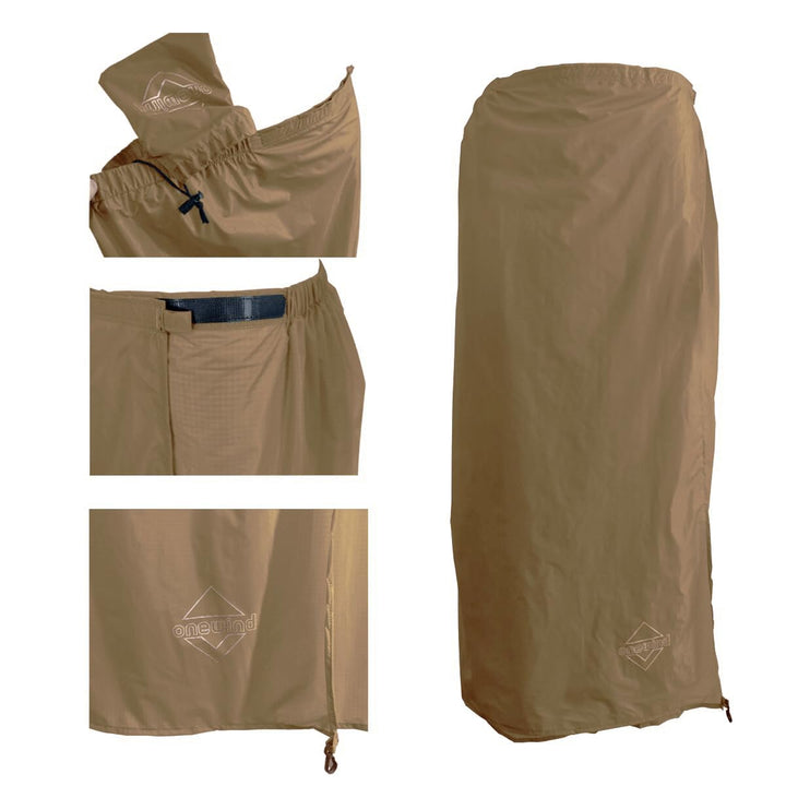 onewind Regenrock für Männer und Frauen Halber Poncho Wasserdicht Ultraleichte Nylon Regenhose Kilt