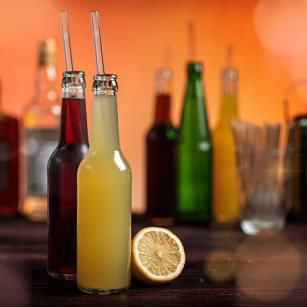 Halm Glas Strohhalme Wiederverwendbar Trinkhalm - 50 Stück gerade 30 cm - für Gastronomie, Restauran