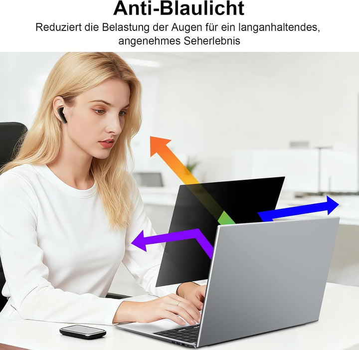 STARY 360 °Sichtschutzfolie Laptop 16"16:10,Abnehmbarer 16"Blickschutzfolie | Anti Blaulicht Blendsc