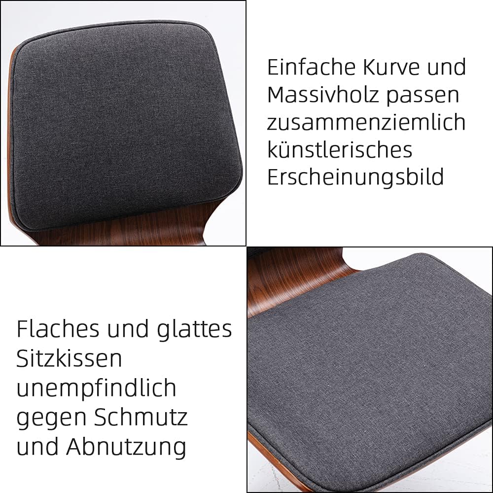 Mingone 2er-Set Esszimmerstühle Küchenstuhl Polsterstuhl im Wohnzimmer Loungesessel aus Massivholz D