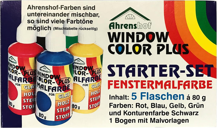 Fenstermalfarben Grundausstattung Starterset auch für Ostern von Ahrenshof, Window Colors Set mit 5