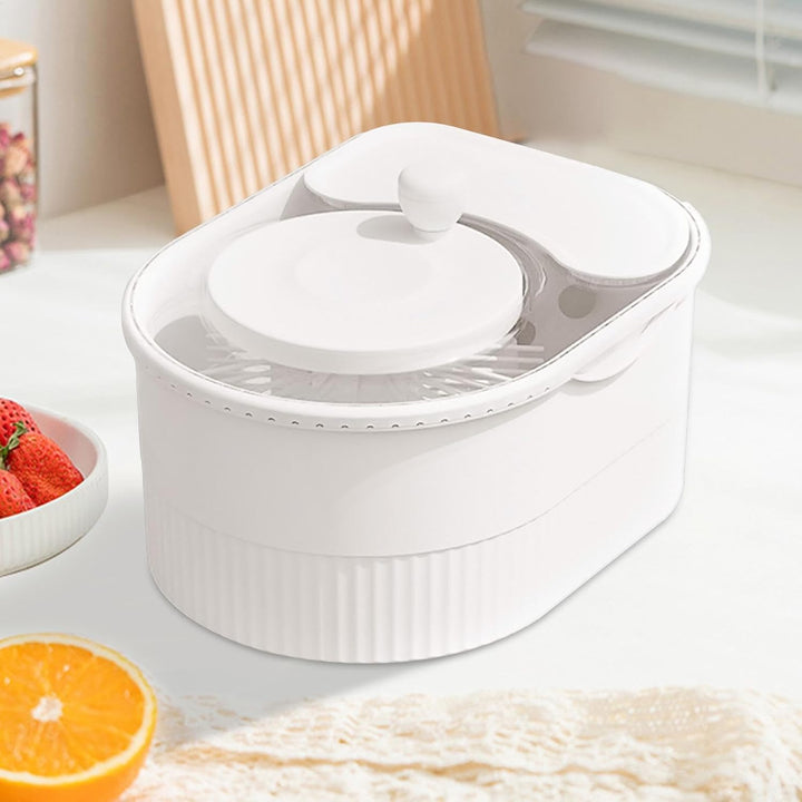 Multifunctional Fruit Cleaner Spinner with Hand Crank, Rotating Vegetable Washer and Potato Scrubber