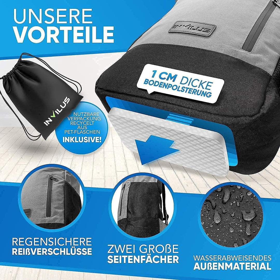 Rolltop Rucksack Damen und Herren aus Recycelten Plastikflaschen | Rucksack Uni | Laptop Rucksack |