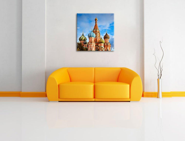Pixxprint St. Basilius Kathedrale in Moskau, Format: 70x70 auf Leinwand, 70x70