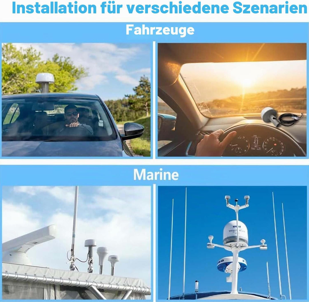 Maswell Marine GPS Externe Antenne - 1575.42±3MHz 42±2dB, SMA mit TNC BNC Adapter Kompatibel mit nme