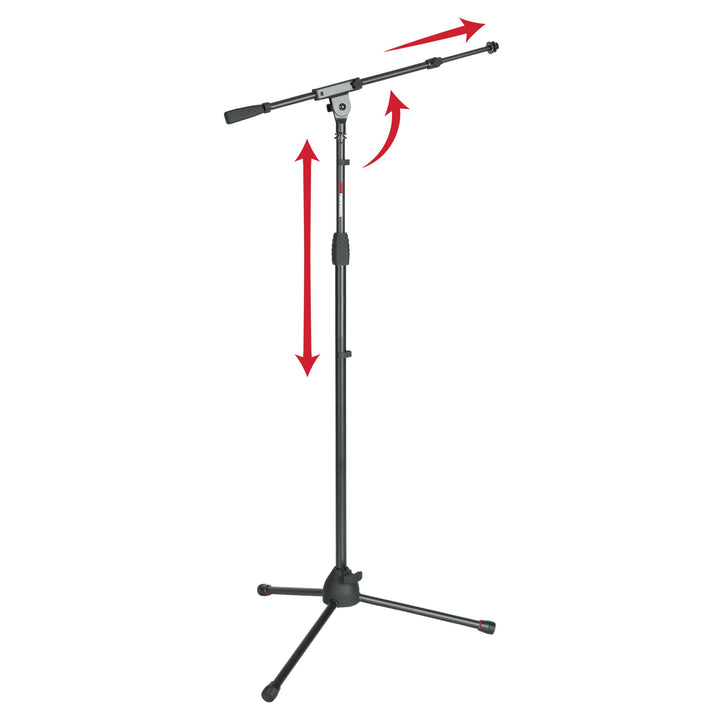 Gator Frameworks Stativ-Mikrofonständer mit Softgrip-Drehkupplung, Auslegerarm und 3/8"- und 5/8"-Ad