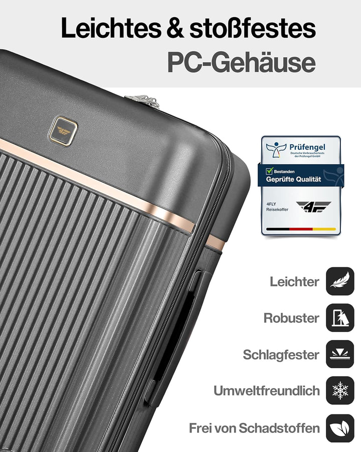 Leichter Premium Hartschalen-Reisekoffer XL - Gross 76 cm (103L) – Grosser Trolley Koffer mit TSA-Sc