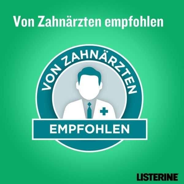 LISTERINE Fresh Mint (500 ml), antibakterielle Mundspülung mit ätherischen Ölen & Minzgeschmack, Mun