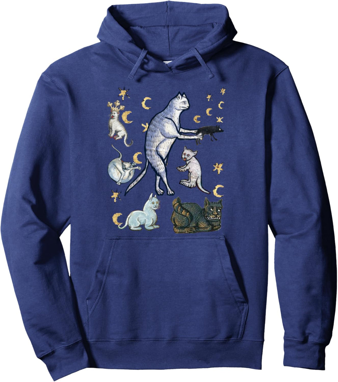 Hässliche mittelalterliche Katzen Pullover Hoodie