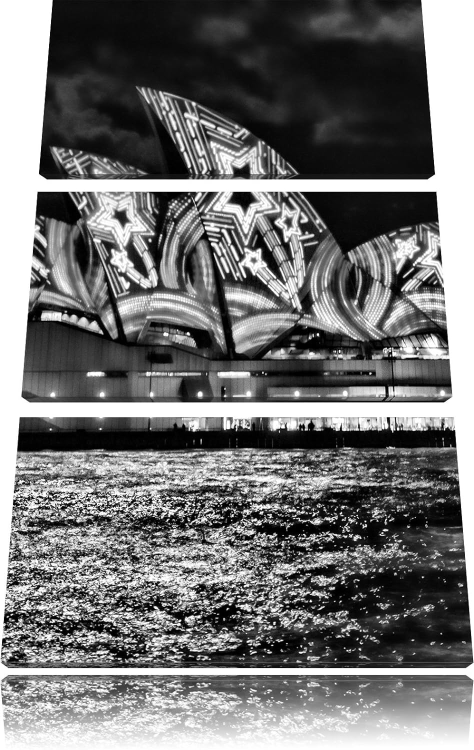 Pixxprint Sydney Opera House als Leinwandbild/Grösse: 3 Teilig (120x80) cm/Wandbild/Kunstdruck/ferti