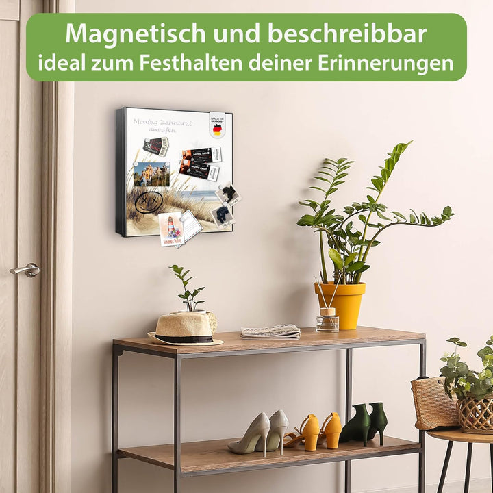 banjado Grosser Schlüsselkasten Glas - Schlüsselbox 30x30cm mit 50 Haken - Schlüsselkasten modern fü