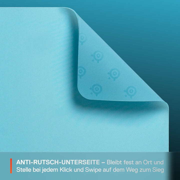 SteelSeries QcK Mauspad (Gross) – Aqua – Anti-Rutsch-Gummierung auf der Unterseite – Bestes Tracking