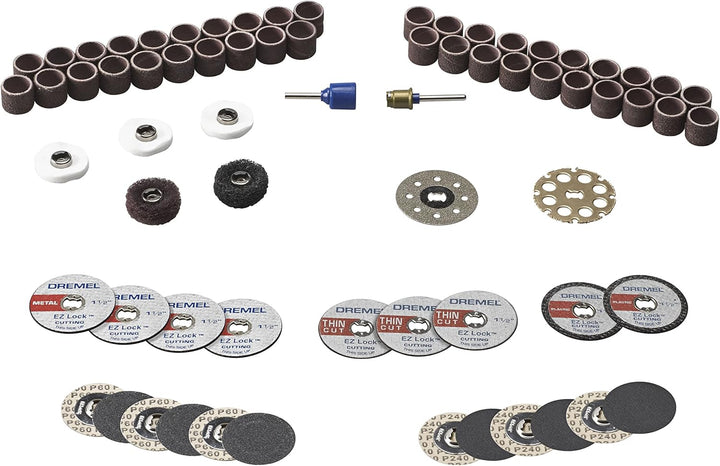 Dremel EZ725 Allzweck-Drehwerkzeug-Zubehör-Set mit Aufbewahrungs-Kit, EZ-Lock und EZ-Trommel für sch