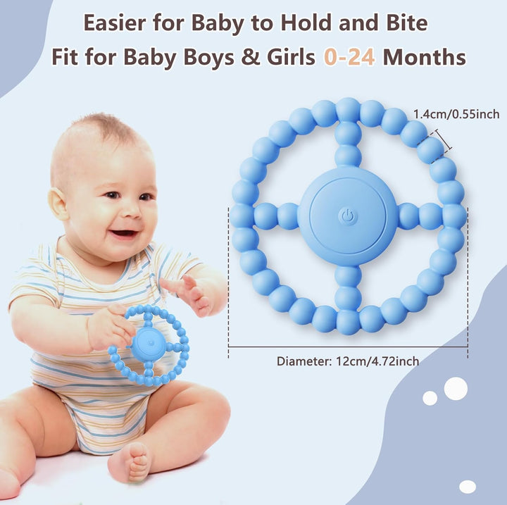 Beissring für Babys, vibrierendes Spielzeug, Silikon, Beissring, Beruhigung des Zahnfleischs für Bab