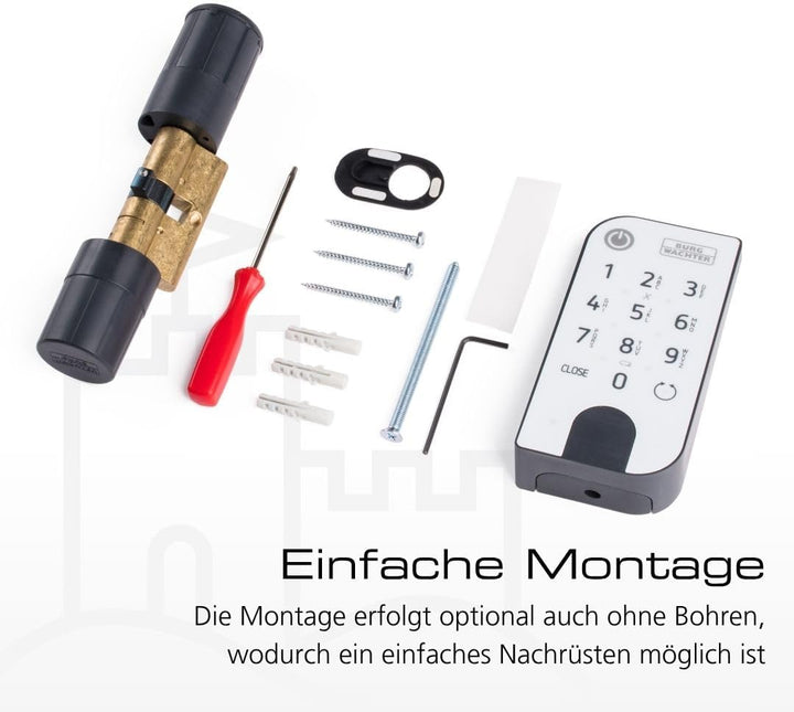 BURG-WÄCHTER Elektronisches Türschloss secuENTRY für Haustüren, Bedienung mit Zahlencode, App oder F