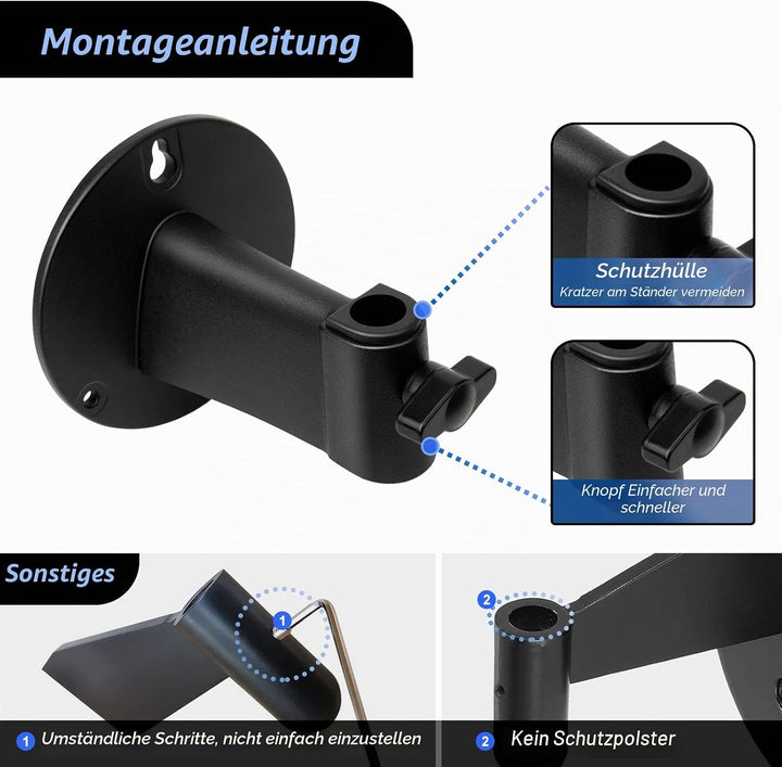 SUNMON Mikrofon Wandhalterung – Mikrofon Wandhalterung für Mikrofonhalter, horizontale Montagewand,