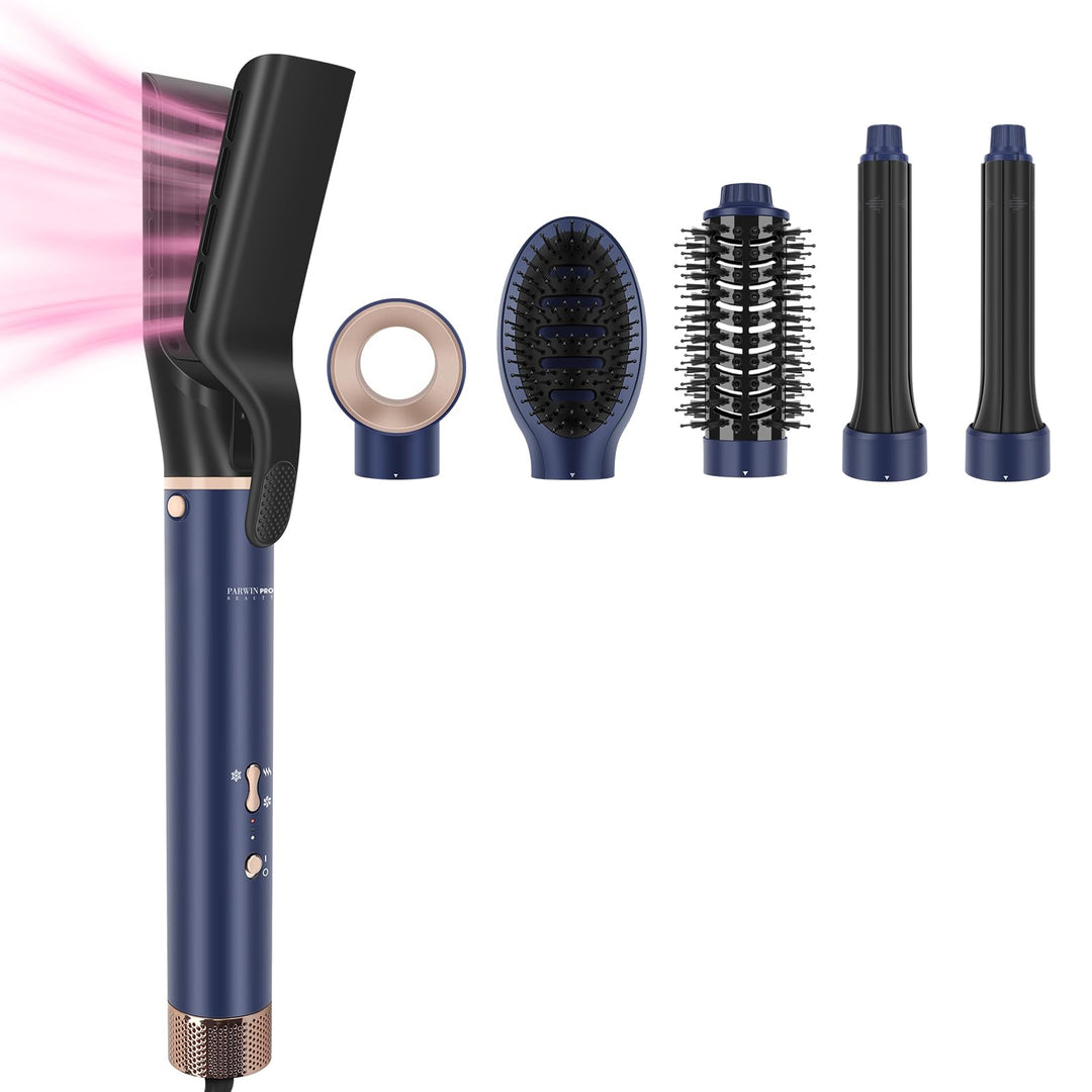 Air Glätteisen ＆ Auto-Wrap Lockenaufsätzen - 6 IN 1 Airstyler Set - PARWIN PRO BEAUTY Ionen Haartroc