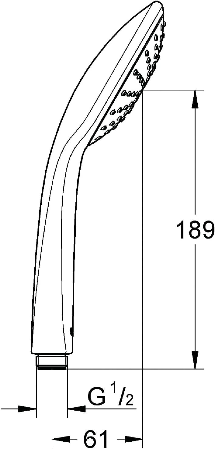 Grohe Handbrause Vitalio Joy Mono, 27315000, Duschkopf mit StarLight Oberfläche, CoolTouch Sicherhei
