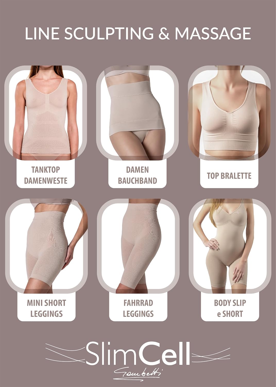 SLIMCELL Shapewear Damen Bauchweg Nahtlose Anti Cellulite – Figurformende Unterwäsche Für Flachen Ba