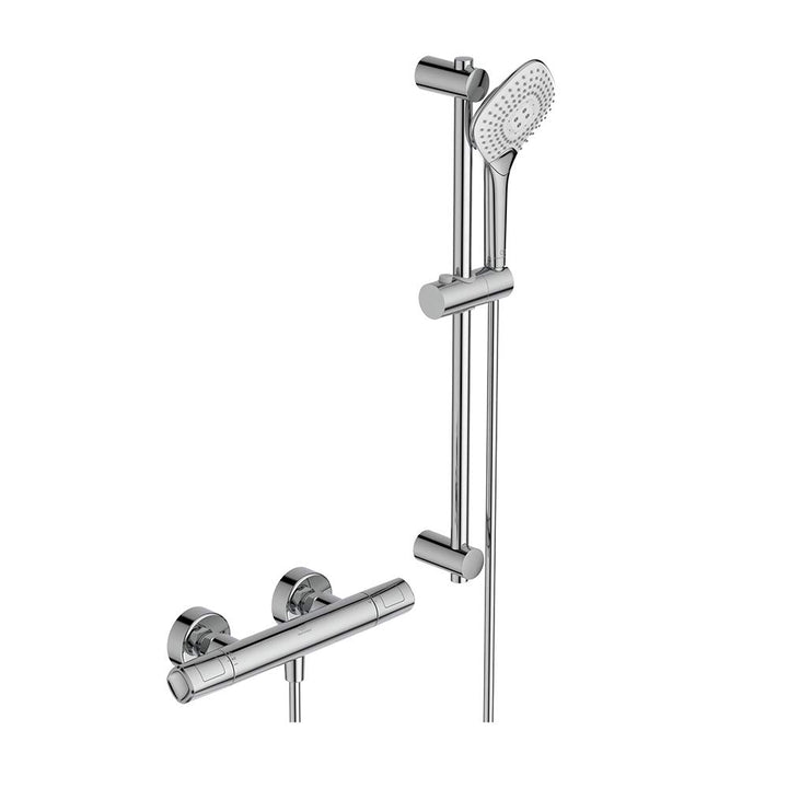 Ideal Standard A7237AA Mischbatterie für Dusche, Chrome, Ceratherm T100 Mixer Shower with kit Cerath
