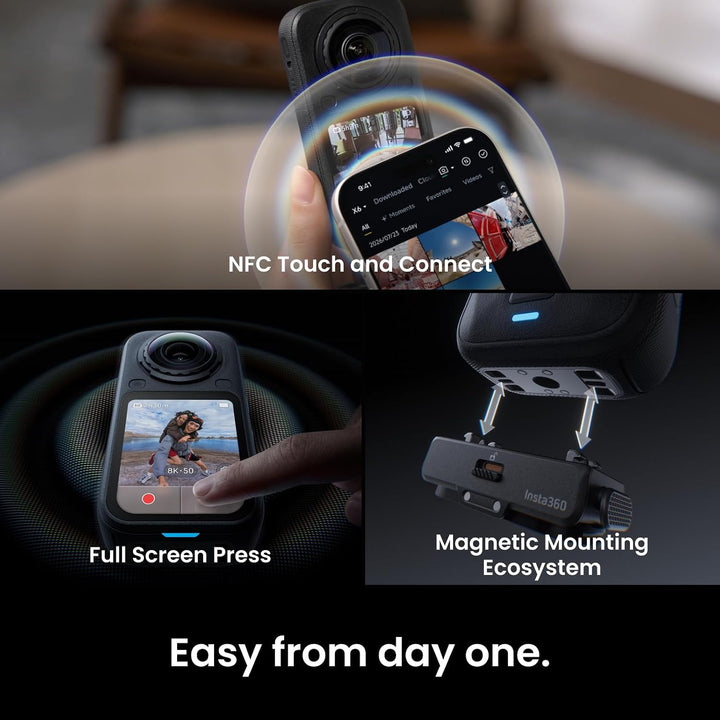Insta360 X6 Essentials-Bundle – 8K 360 Grad Kamera mit 1/1,1"-Sensoren Polarweiss Essentials-Bundle,