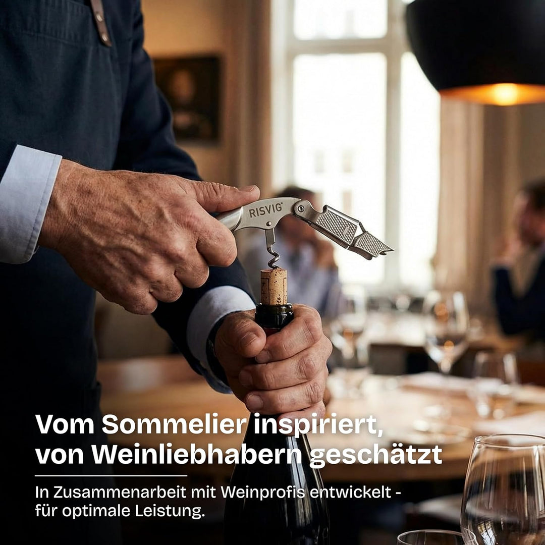 Acutus Weinset – Profi Kellnermesser Korkenzieher & Vakuum-Weinstopfen – Hochwertiges Bar-Set aus Ed