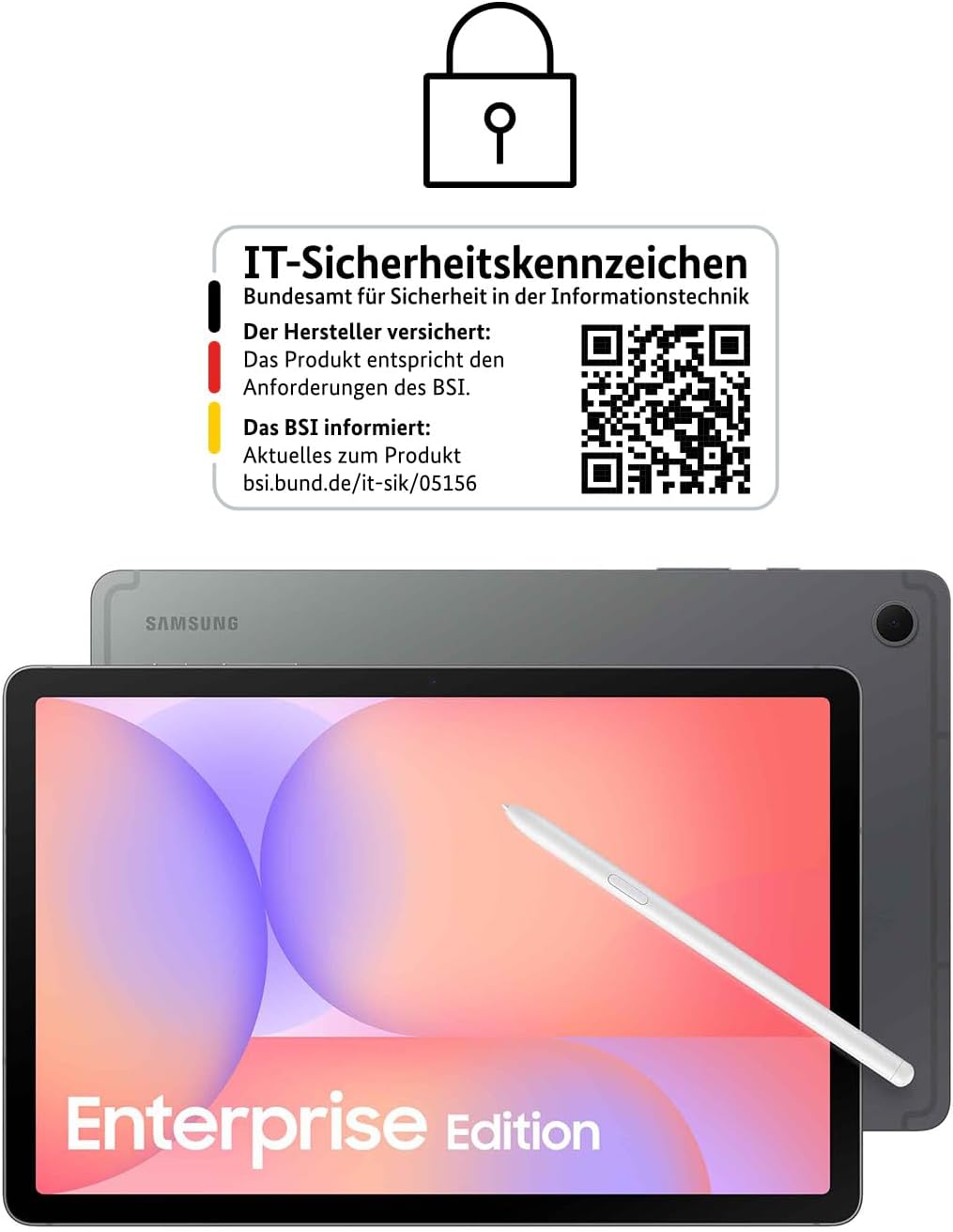 Samsung Galaxy Tab S10 5G Lite Enterprise Edition, Android Tablet mit KI, 6 GB RAM, 128 GB Speicher,