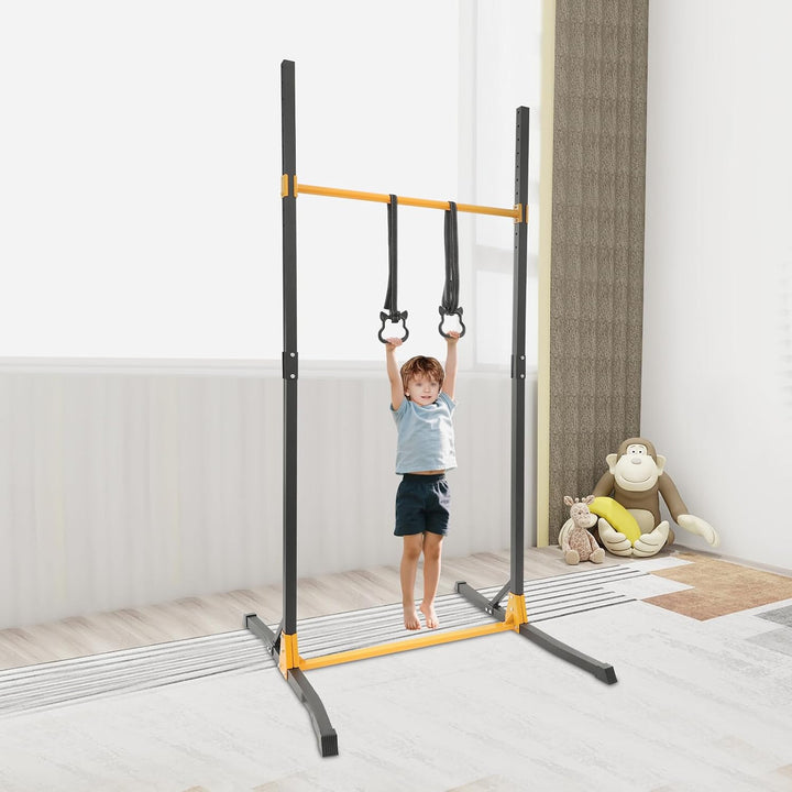 Klimmzugstange Freistehend Reckstange Turnreck mit Ringe Indoor Outdoor, 11 Gängen Einstellung Gymna