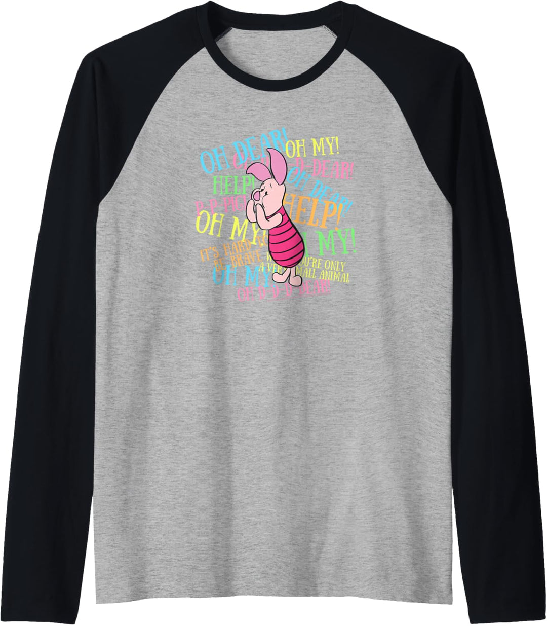Disney Winnie The Pooh Piglet Scared Quotes Raglan
