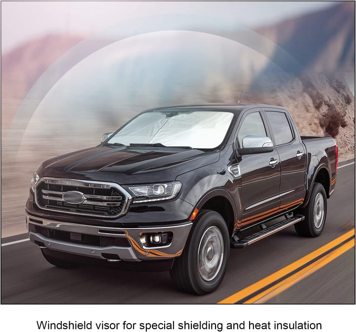 BIXUAN Sonnenschutz kompatibel mit Ford Ranger 2016-2022 Windschutzscheibe für das Auto Frontscheibe