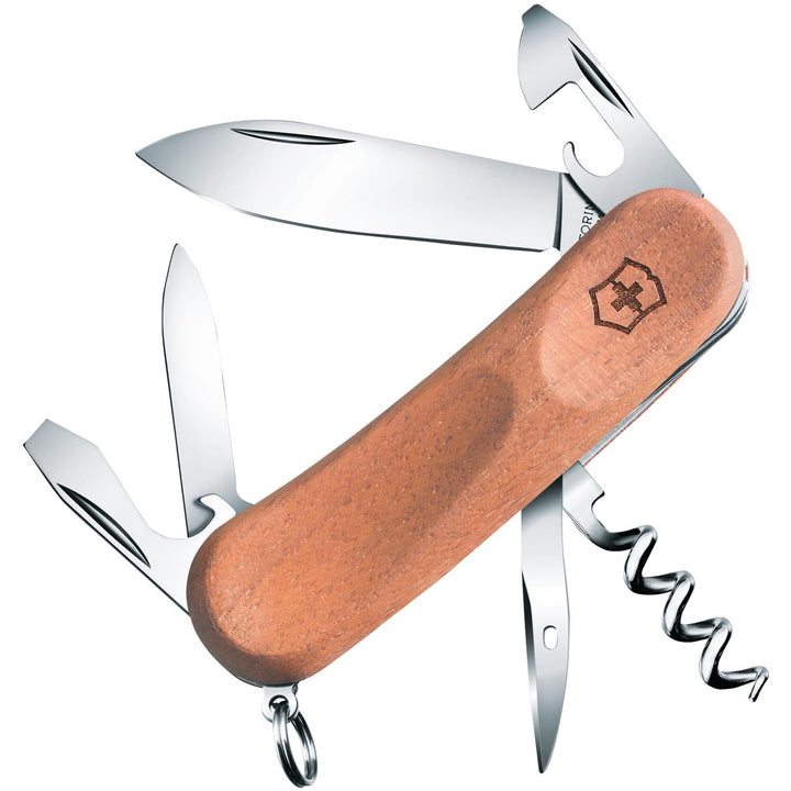 Victorinox, Taschenmesser, Evolution 10 Wood, 85 mm, braun (11 Funktionen, Klinge, Dosenöffner, Schr