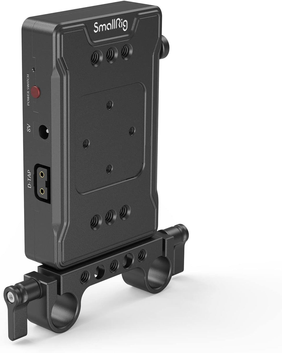 SMALLRIG V-Mount Akkuplattenadapter mit doppelter 15-mm-Stabklemme, für spiegellose/DSLR-Kamera, für
