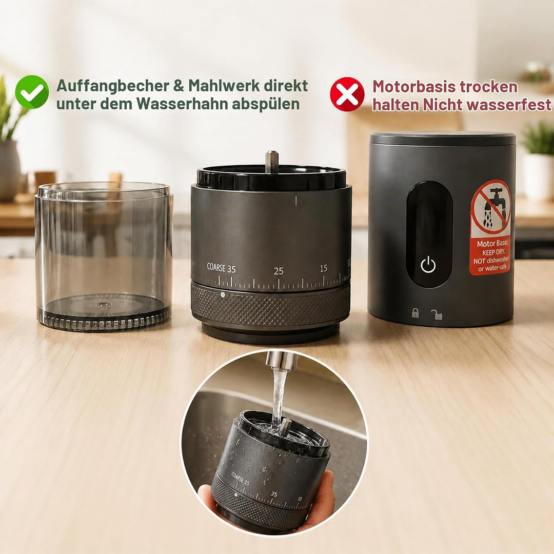 SIGBOT Elektrische Kaffeemühle mit Kegelmahlwerk – 38 Externe Mahlstufen, Konische Keramikmahlwerke