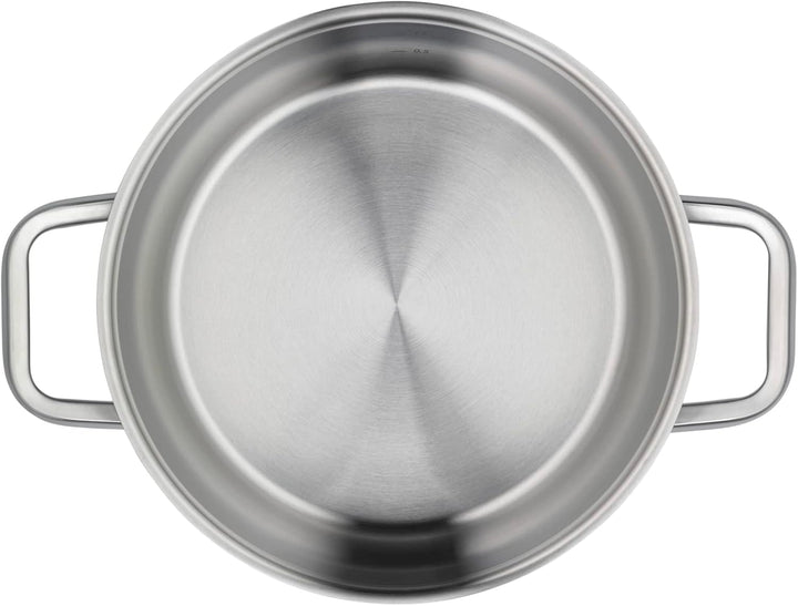 WMF Iconic Kochtopf gross 22cm, Metalldeckel, Bratentopf Induktion 3,2l, grosser Topf, Cromargan Ede