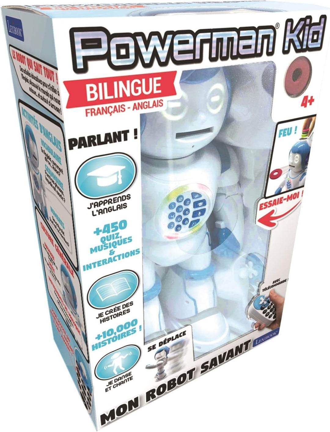 Lexibook ROB90FR Powerman Kid Lernroboter zweisprachig, Französisch und Englisch, mit Fernbedienung