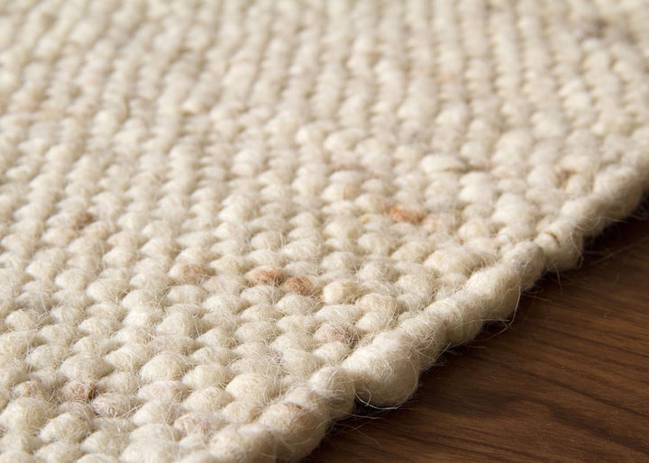 Steffensmeier Handwebteppich Gabun 100% Schurwolle Wohnzimmer im Scandi Style, Natur, Grösse 60x110